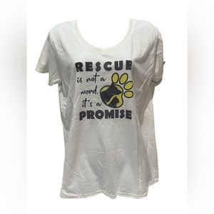 Woman's Rescue is not a word it’s a promise v-neck t-shirt.